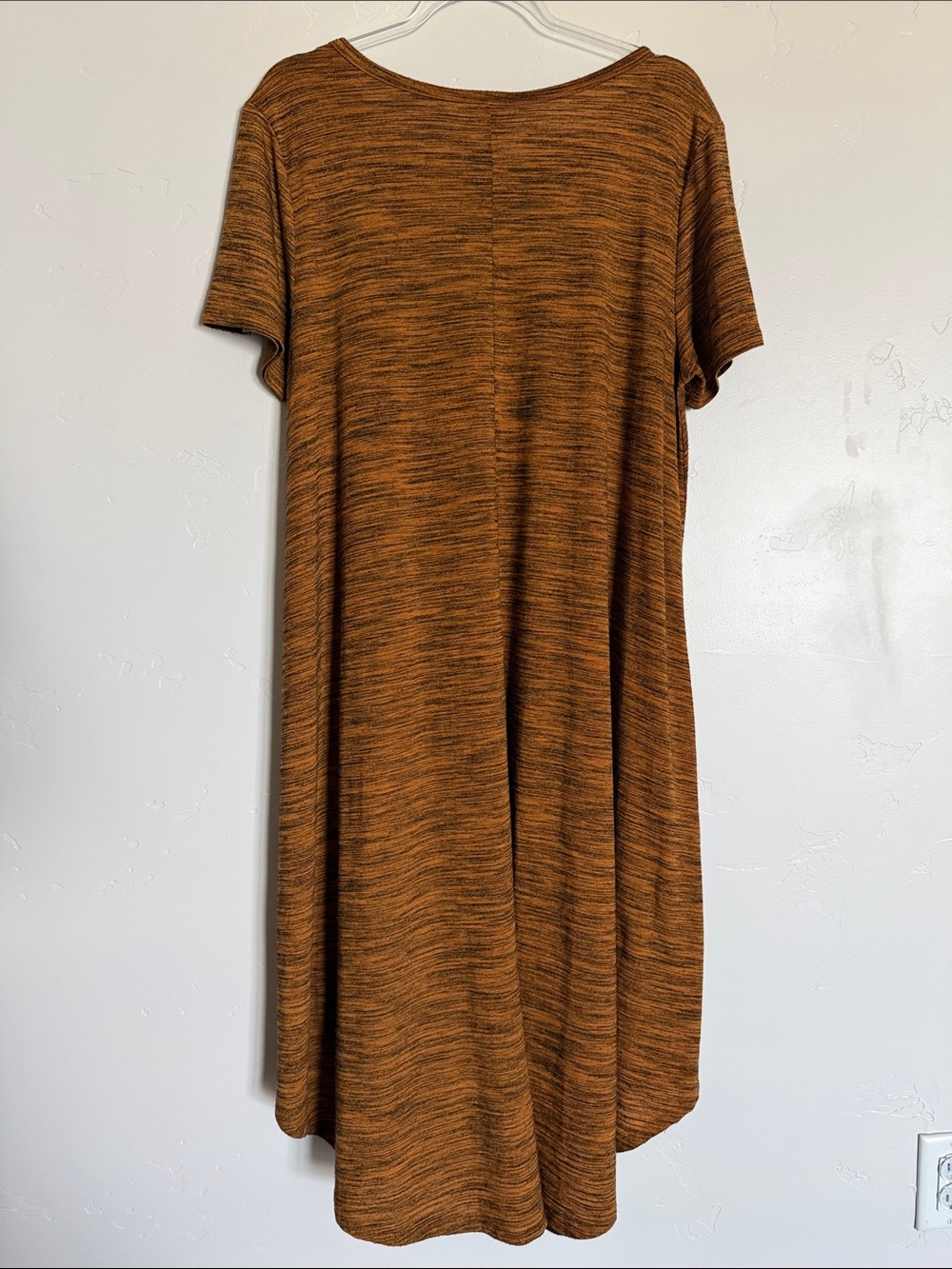 LuLaRoe Midi Pocket Dress in Burnt Orange Heather High-Low Hemline Dress - Picture 5 of 8
